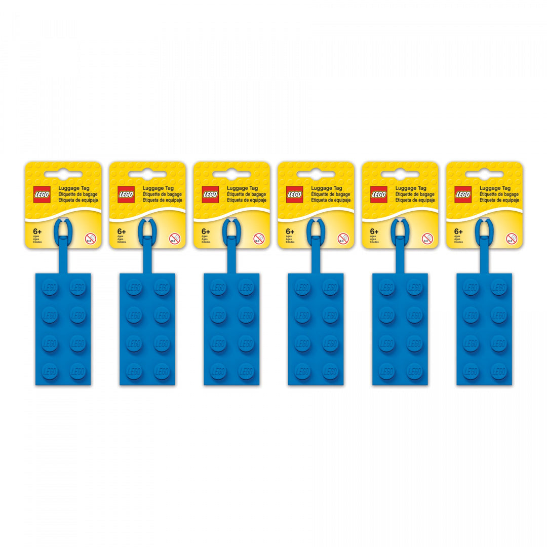 Niebieskie zawieszki LEGO do bagażu od BV JACOB COMPANY w zestawie sześciu sztuk