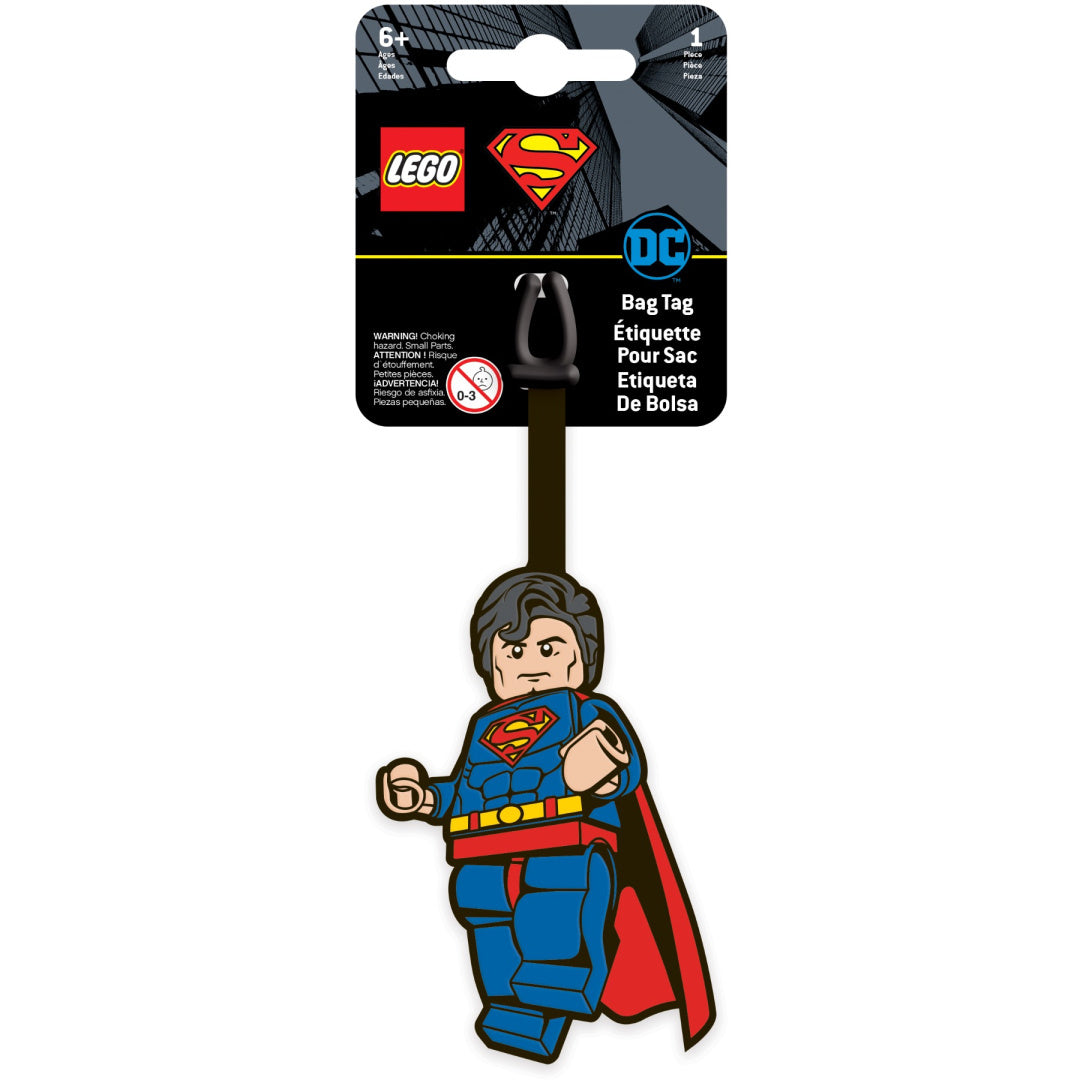 Zawieszka do plecaka LEGO Superman w kształcie postaci Supermana z peleryną i symbolem S
