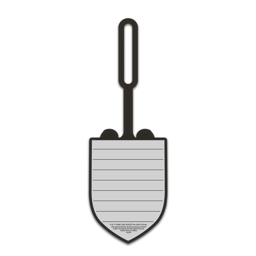 Czarna zawieszka do plecaka LEGO Harry Potter z miejscem na wpisanie danych kontaktowych