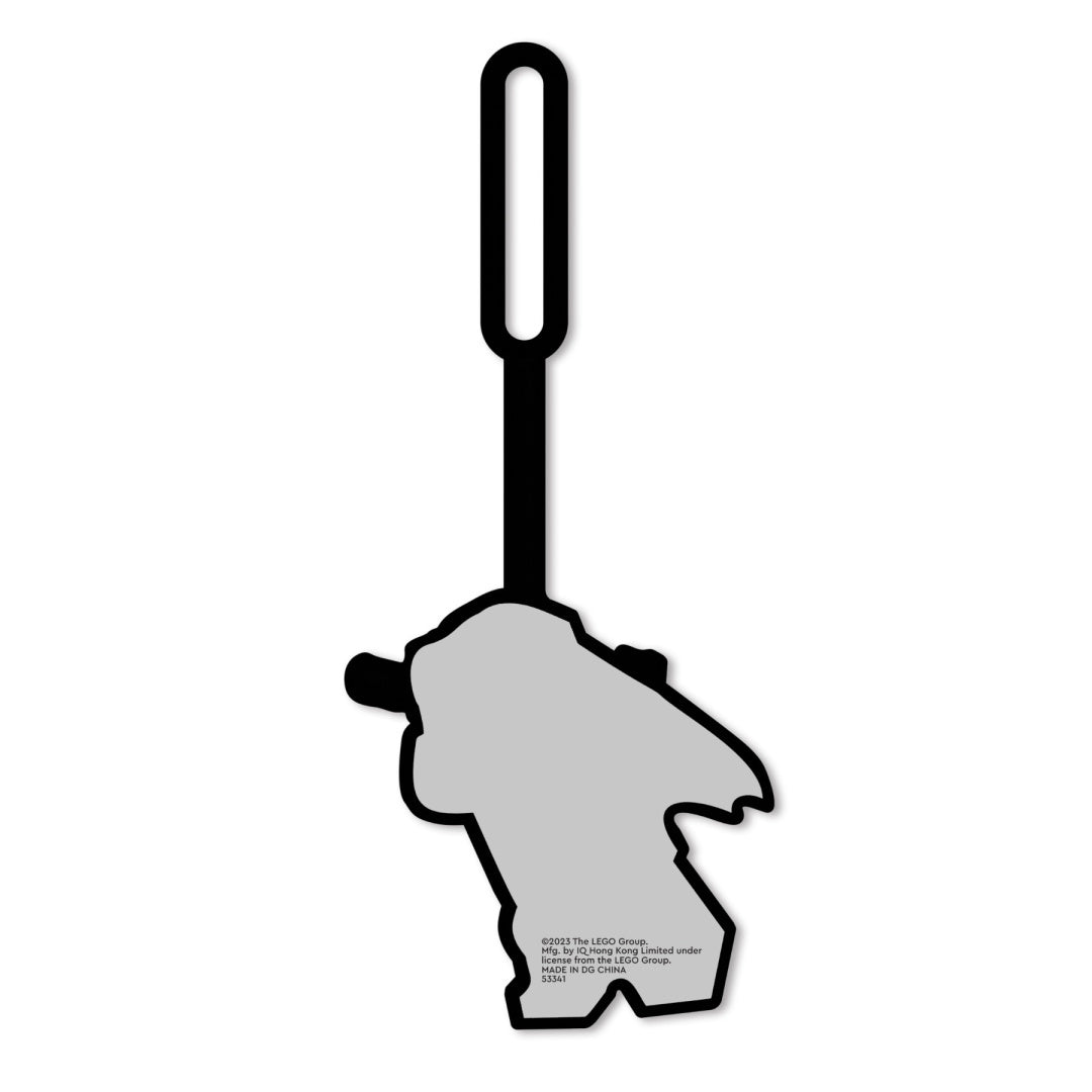 Czarna zawieszka do plecaka LEGO Ninjago w kształcie postaci z przypiętym paskiem