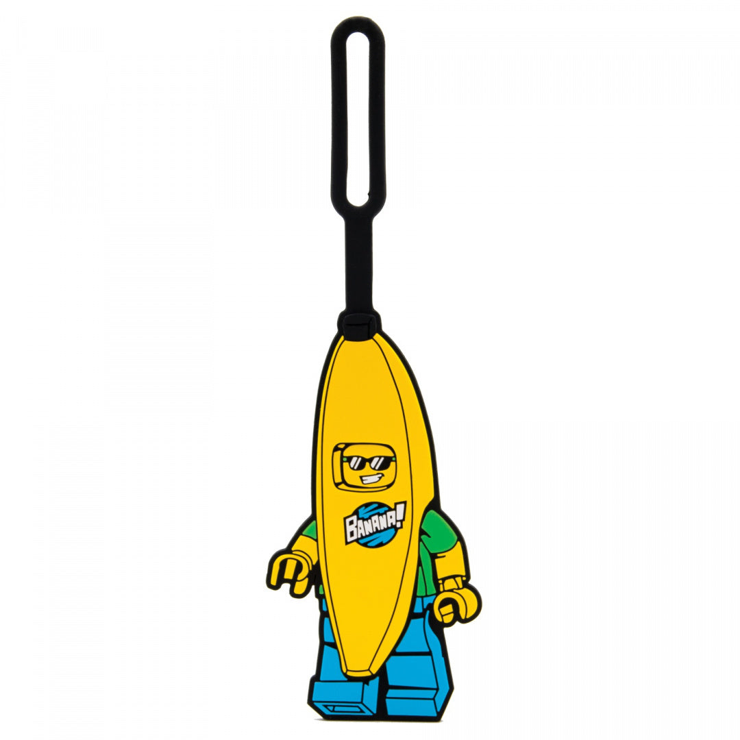 Zawieszka do plecaka LEGO banan w kształcie minifigurki z bananem i napisem banana