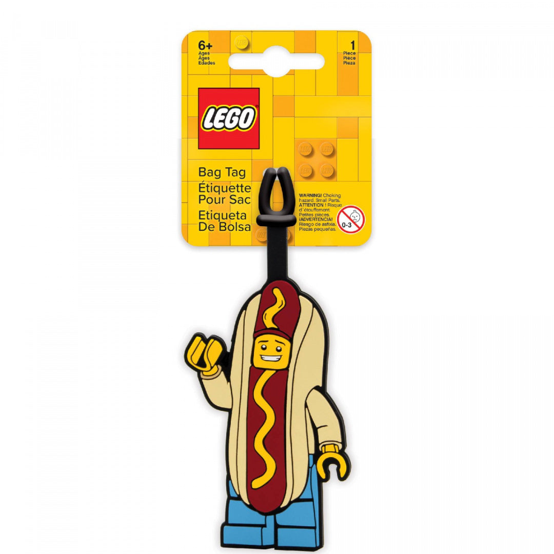 Zawieszka LEGO Hot Dog do plecaka z figurką LEGO w stroju hot doga od BV JACOB COMPANY