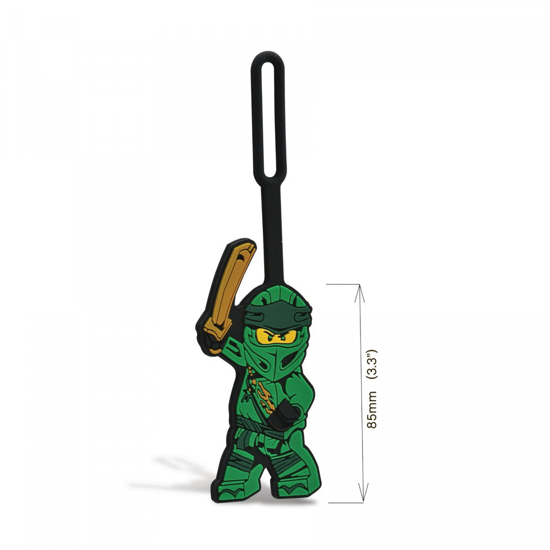 Zielona zawieszka LEGO Ninjago Lloyd z mieczem i wieszakiem do torebki lub plecaka