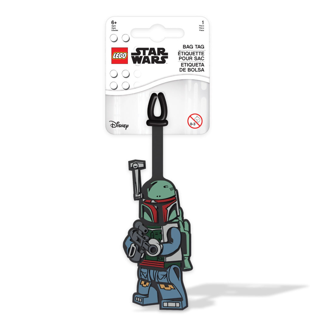 Zawieszka do plecaka LEGO Star Wars z postacią Boba Fetta na czarnym pasku od BV JACOB COMPANY