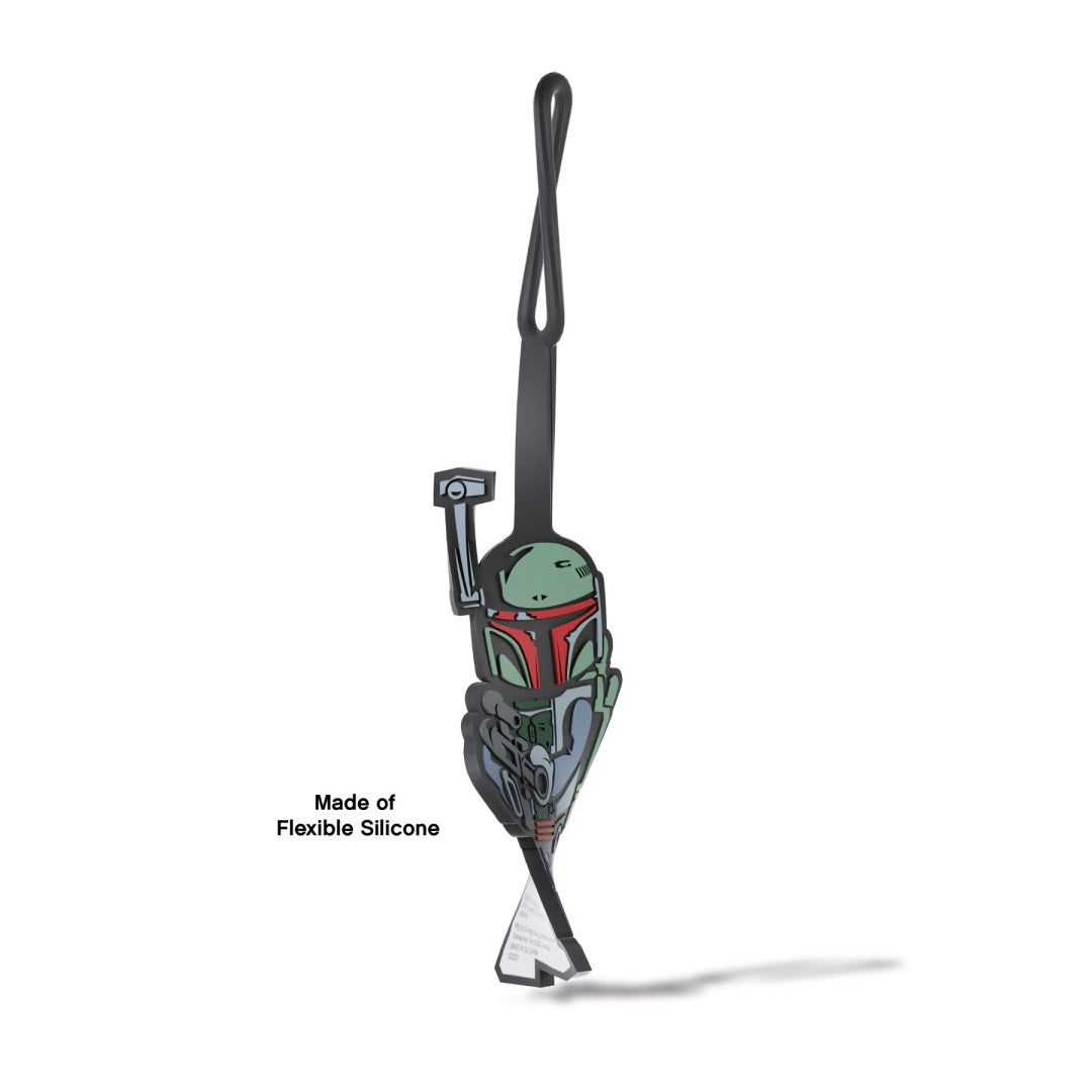 Zawieszka do plecaka LEGO Star Wars przedstawiająca postać Boba Fetta z elastycznego silikonu