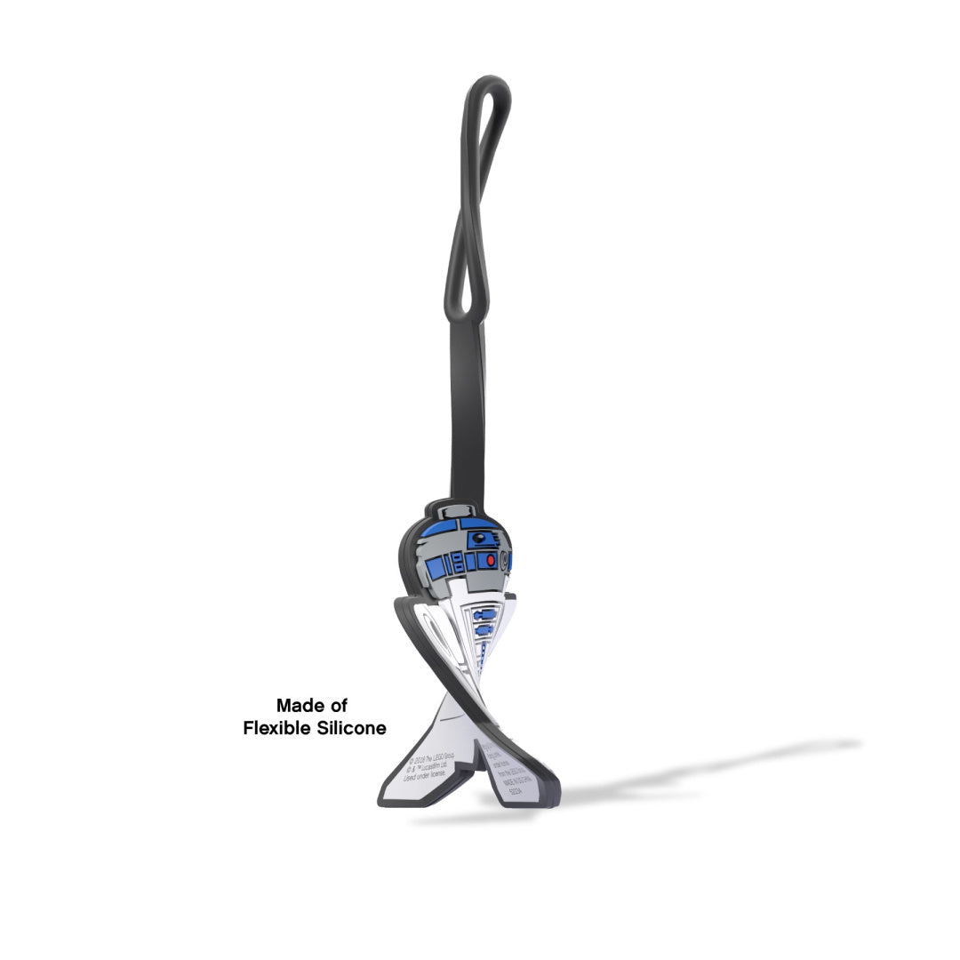 Zawieszka LEGO Star Wars R2D2 wykonana z elastycznego silikonu do przypięcia na torbę lub plecak