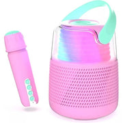 Zestaw do karaoke różowy MOB z mikrofonem i przenośnym głośnikiem LED