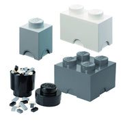 Zestaw pojemników LEGO szare w różnych rozmiarach do przechowywania klocków i akcesoriów