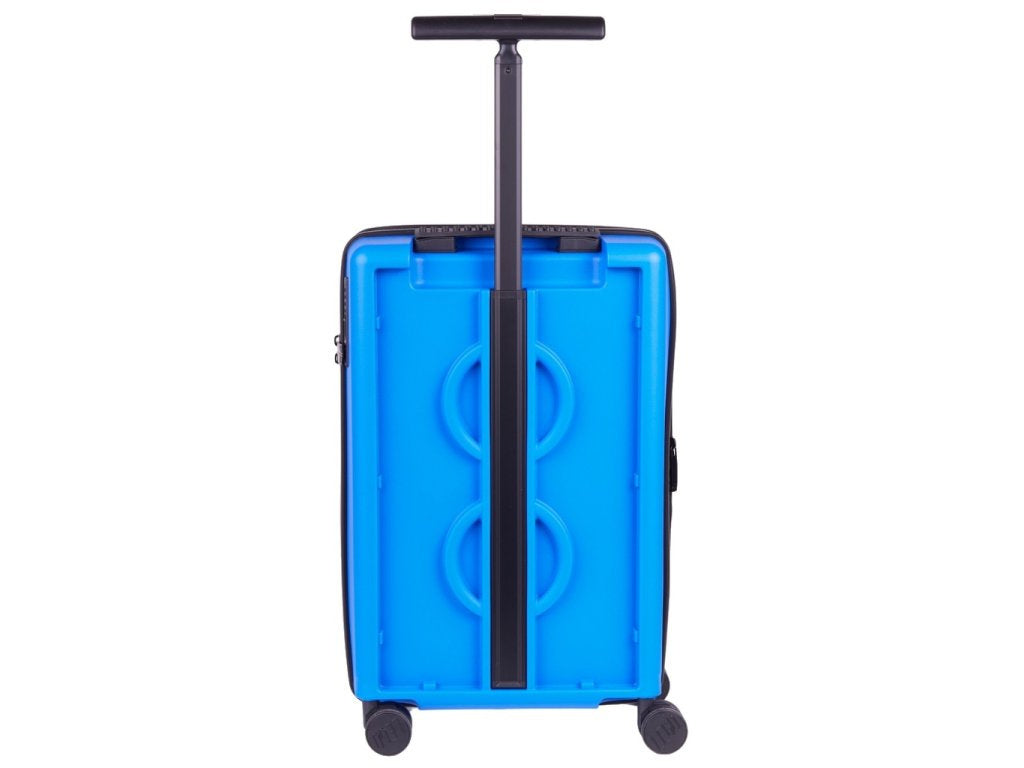 Walizka LEGO niebieska Yamann z teleskopową rączką i czterema kółkami do łatwego transportu