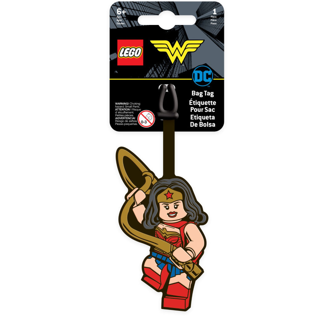 Zawieszka do plecaka Wonder Woman LEGO przedstawiająca postać Wonder Woman w stylu LEGO