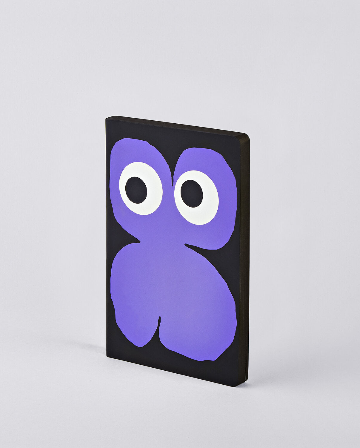 Notatnik artystyczny BV JACOB COMPANY z czarną okładką ozdobioną fioletowym wzorem i białymi oczami