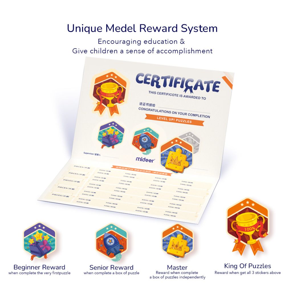 Certyfikat i medale do puzzle edukacyjne dla dzieci zachęcające do nauki i nagradzające postępy