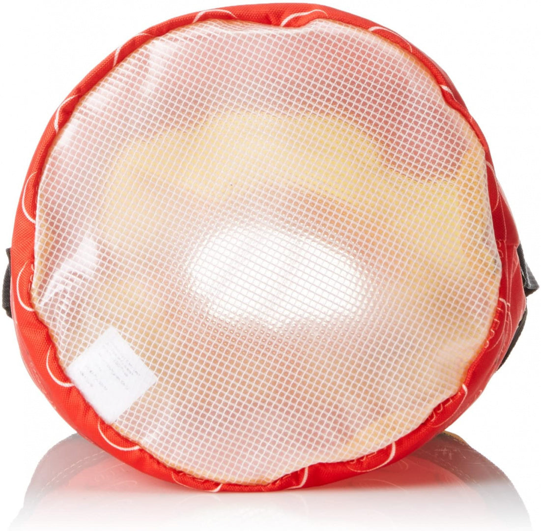 kubełek LEGO czerwony z siateczkowym dnem do zabawy i przechowywania klocków