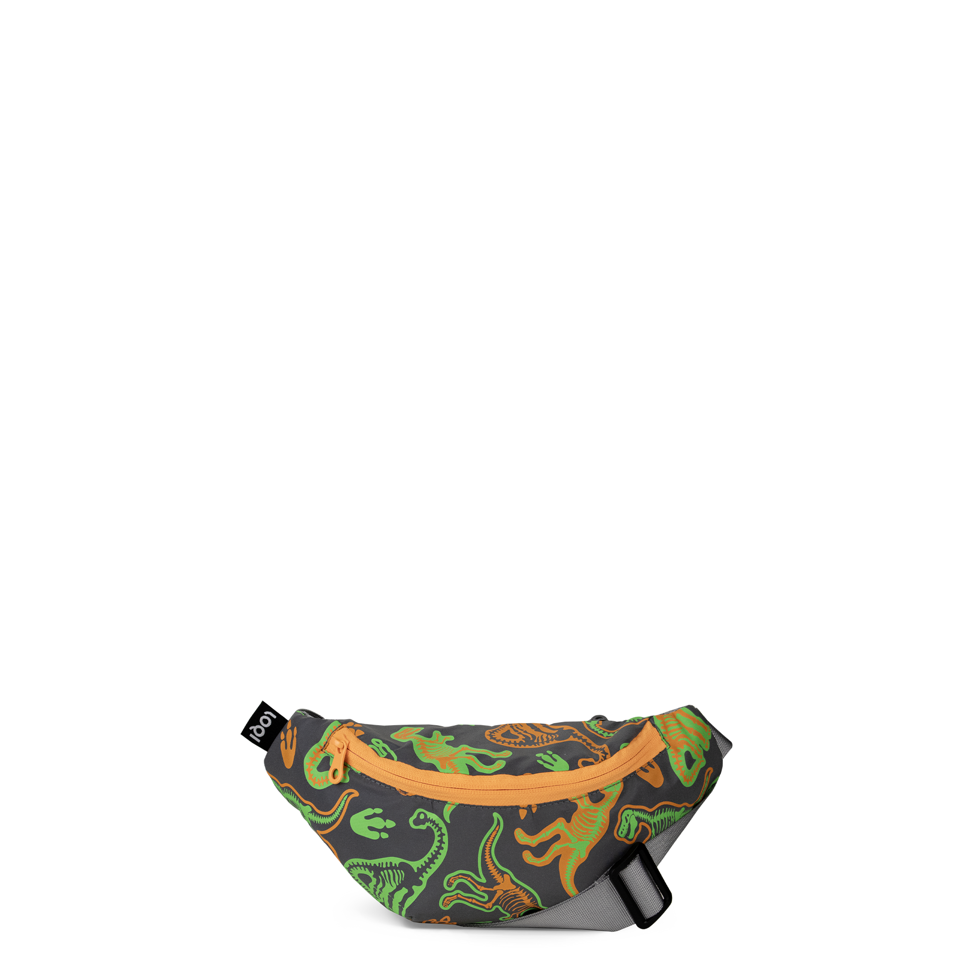 Nerka odblaskowa skeleton Yamann z kolorowymi wzorami dinozaurów i pomarańczowym suwakiem