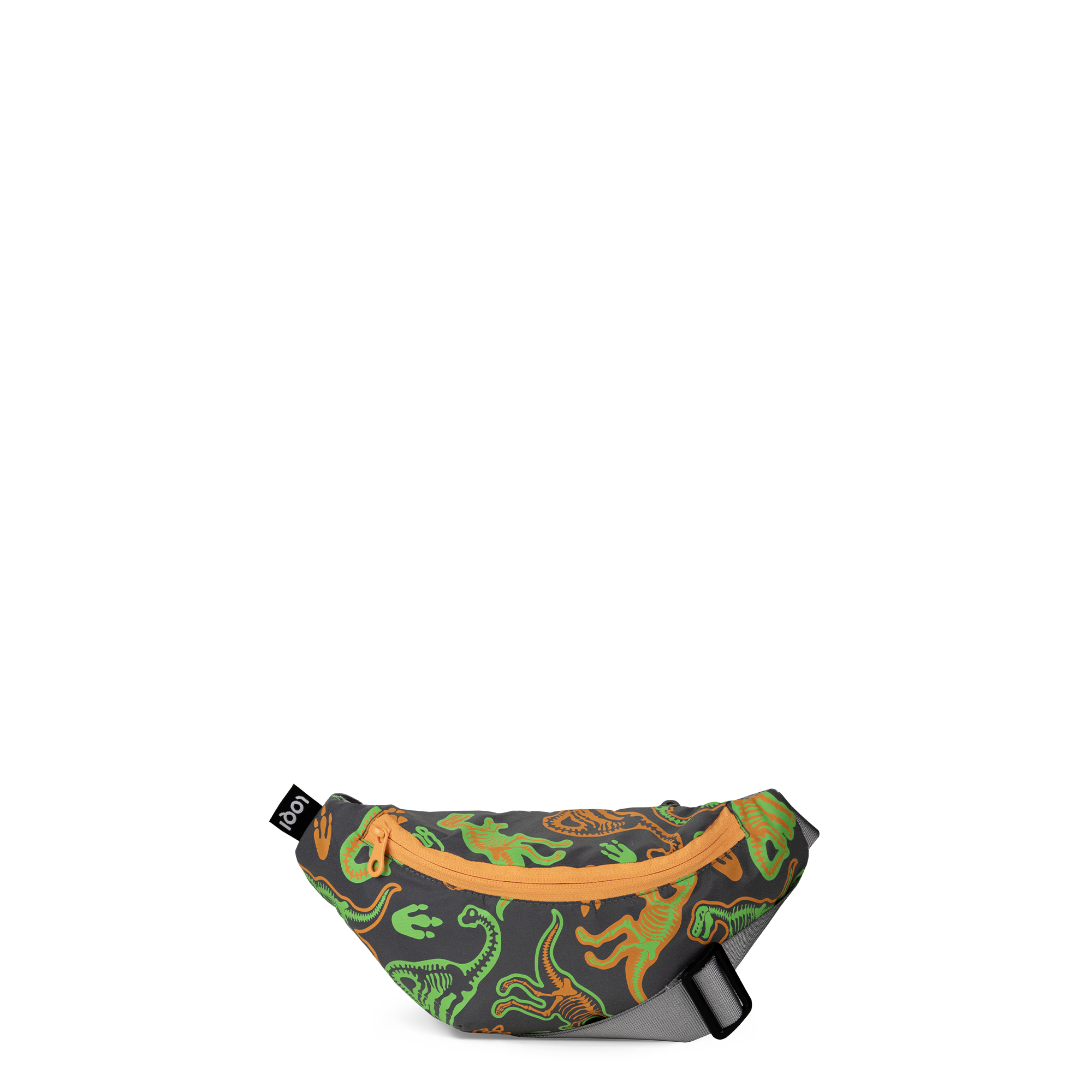 Nerka odblaskowa skeleton Yamann z kolorowymi wzorami dinozaurów i pomarańczowym suwakiem