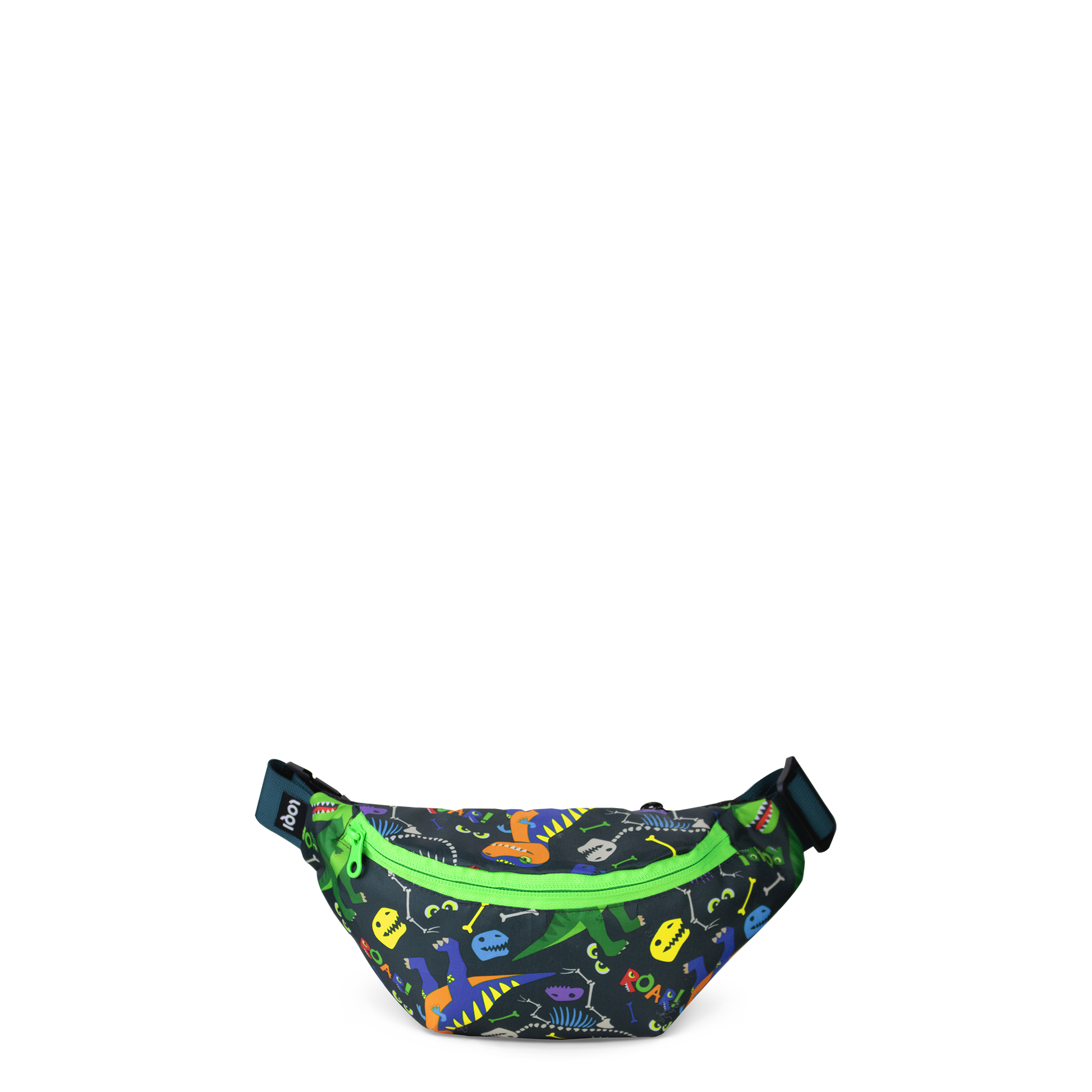 Nerka dziecięca dinozaur Yamann czarna z kolorowymi wzorami dinozaurów i zielonym zamkiem