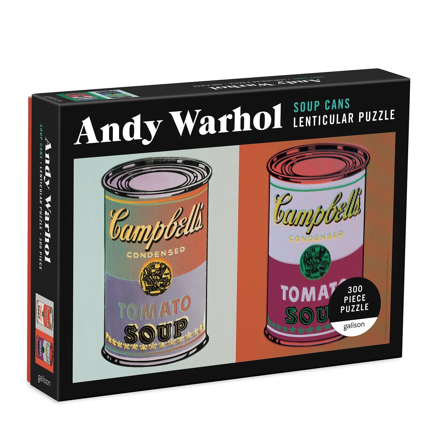 Puzzle Andy Warhol 300 elementów z motywem puszek zupy Campbell autorstwa Galison