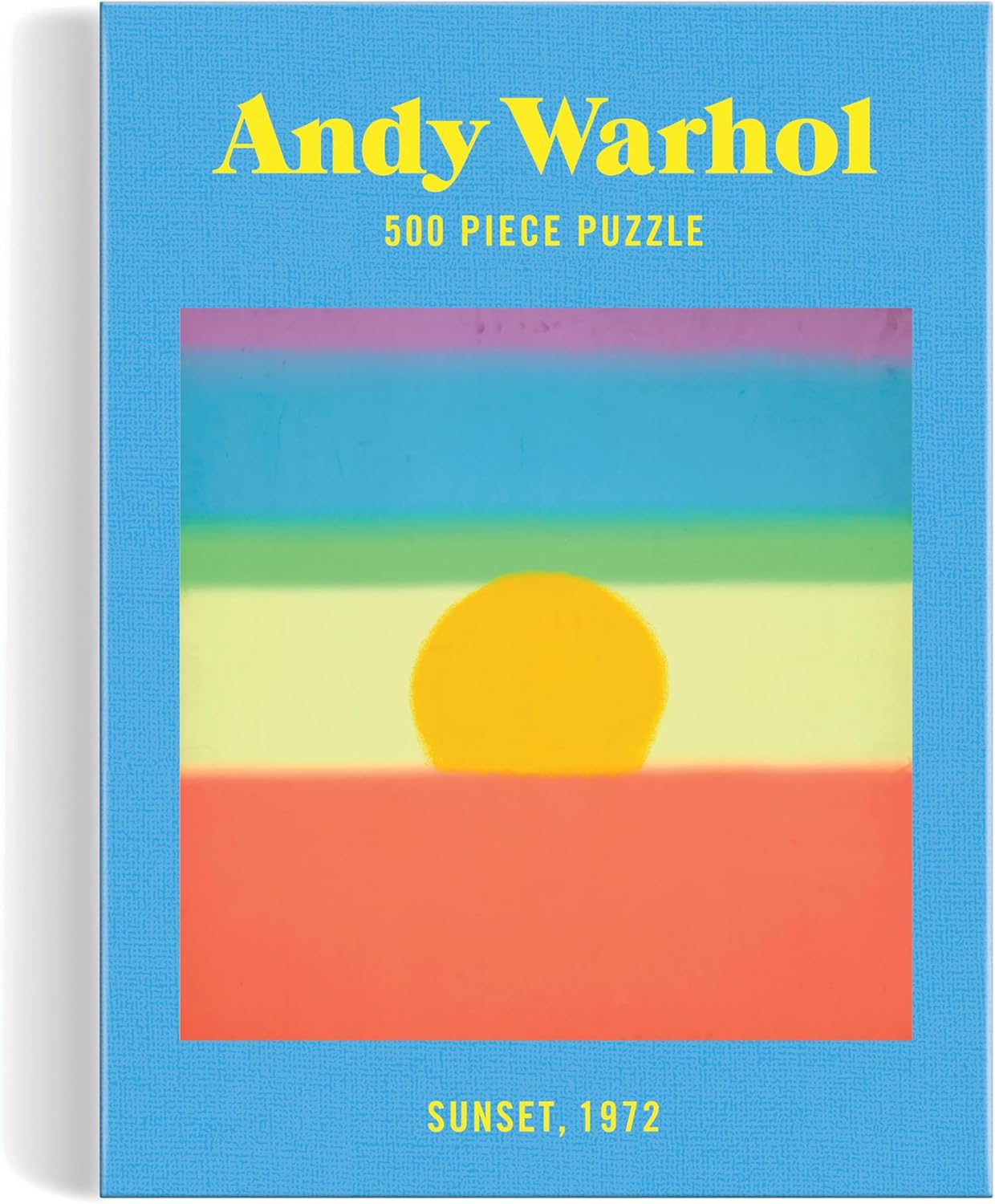 Puzzle Andy Warhol 500 elementów z obrazem Sunset 1972 na niebieskim tle