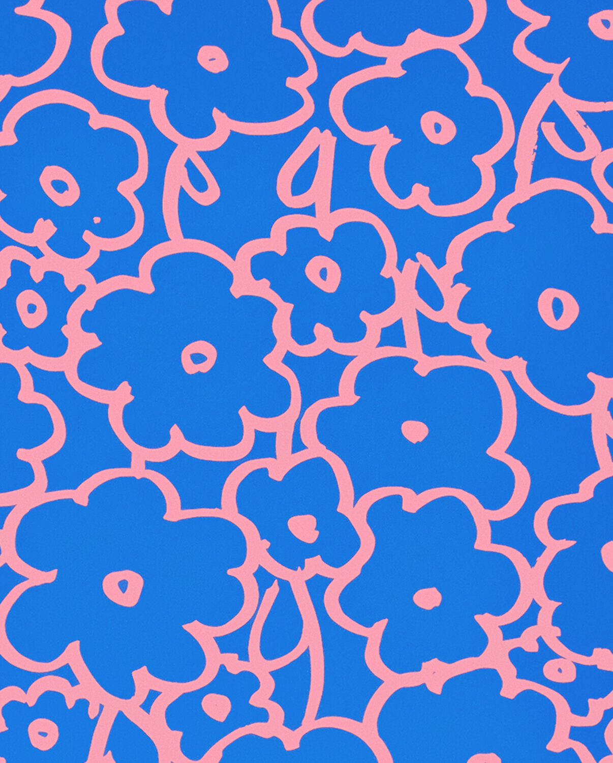 notatnik kwiatowy z niebieskimi kwiatami na różowym tle od BV JACOB COMPANY