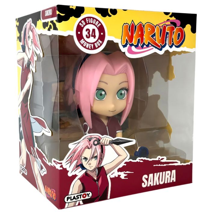 Plastoy skarbonka Naruto Sakura z postacią Sakura w stylu SD w kolorowym opakowaniu