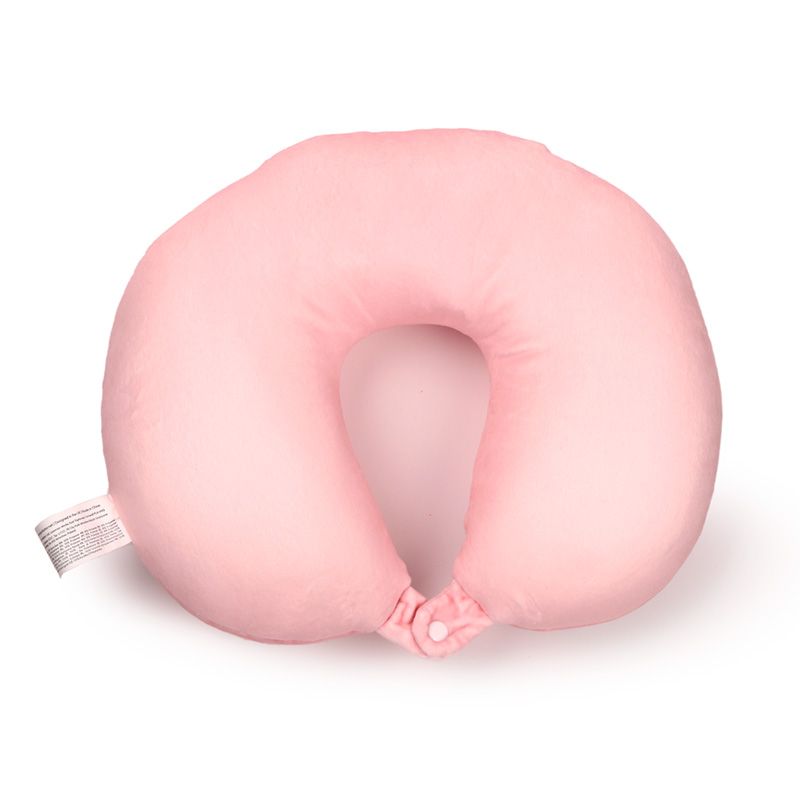 Różowa poduszka podróżna kot dla dzieci w kształcie podkowy od Puckator