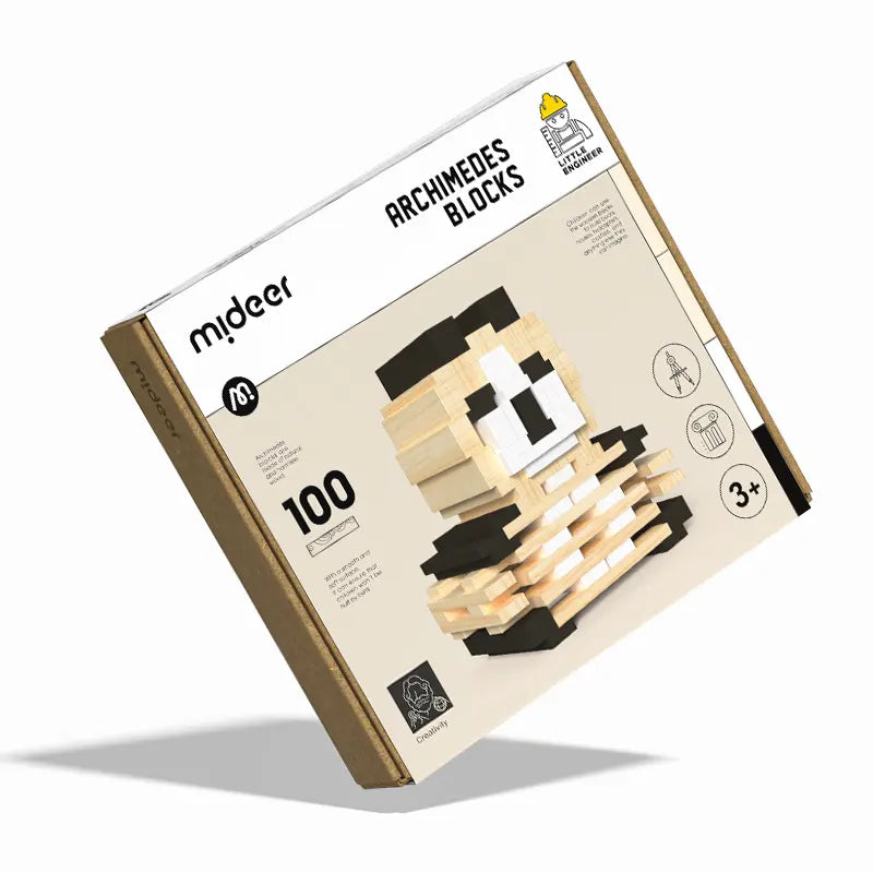 Opakowanie drewnianych klocków Archimedes do budowania kreatywnych modeli dla dzieci powyżej 3 lat