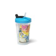 Kubek LEGO Ninjago dla dzieci z niebieską pokrywką i słomką z motywem ninja