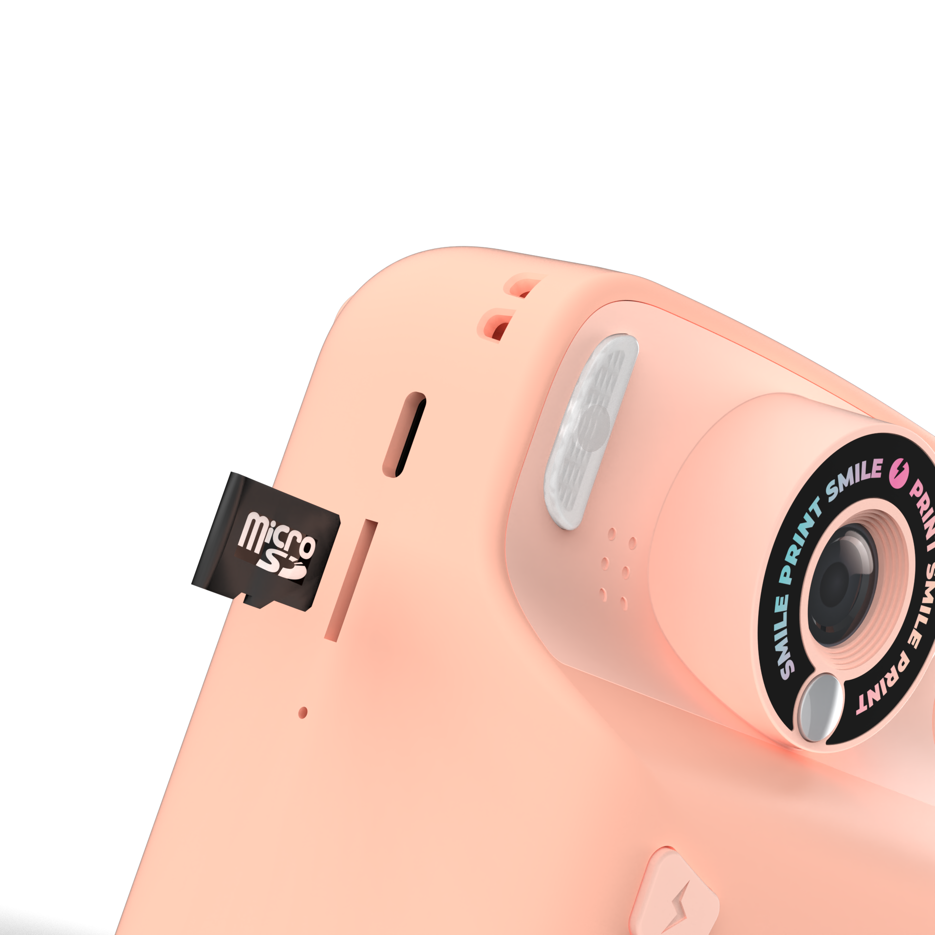 Różowy aparat cyfrowy z drukarką Yamann z wkładaną kartą microSD do zapisu zdjęć