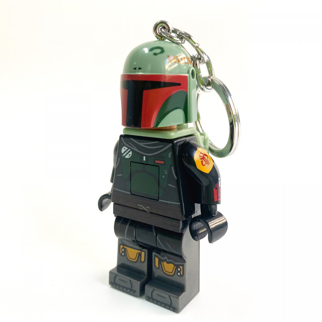 Brelok z latarką LEGO Star Wars Boba Fett z detalami postaci i metalowym łańcuszkiem