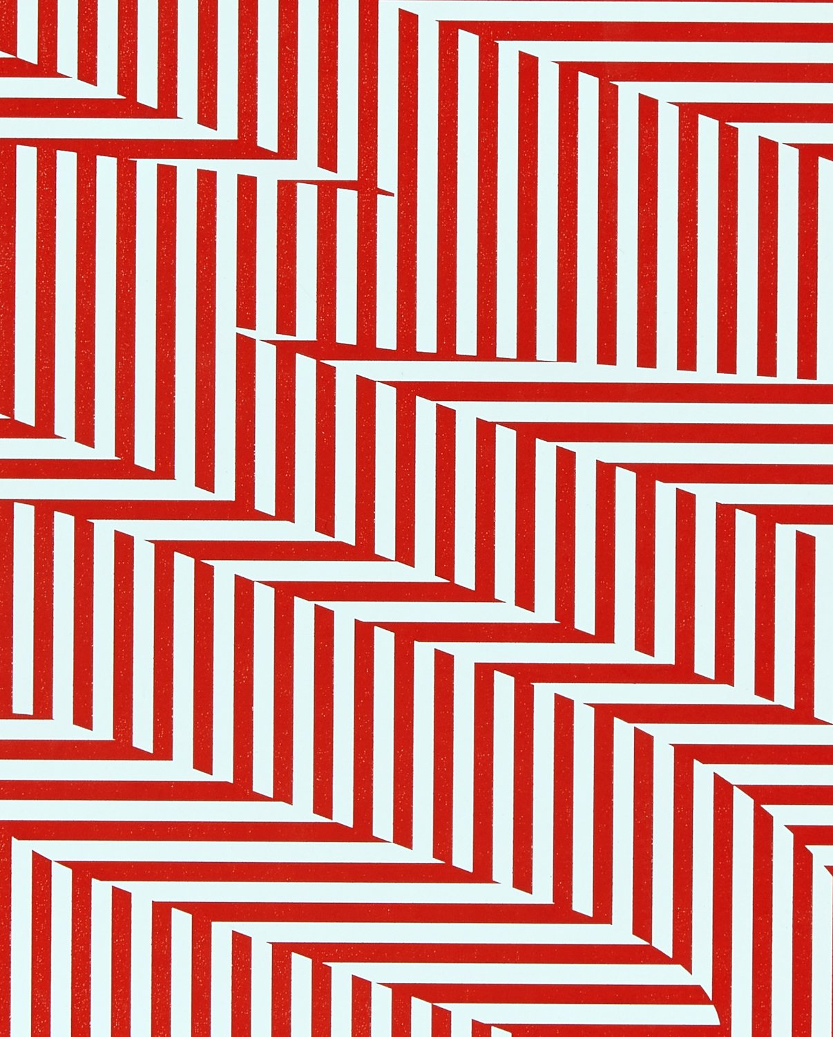 Notatnik graficzny L z czerwono-białym geometrycznym wzorem pasków marki BV JACOB COMPANY