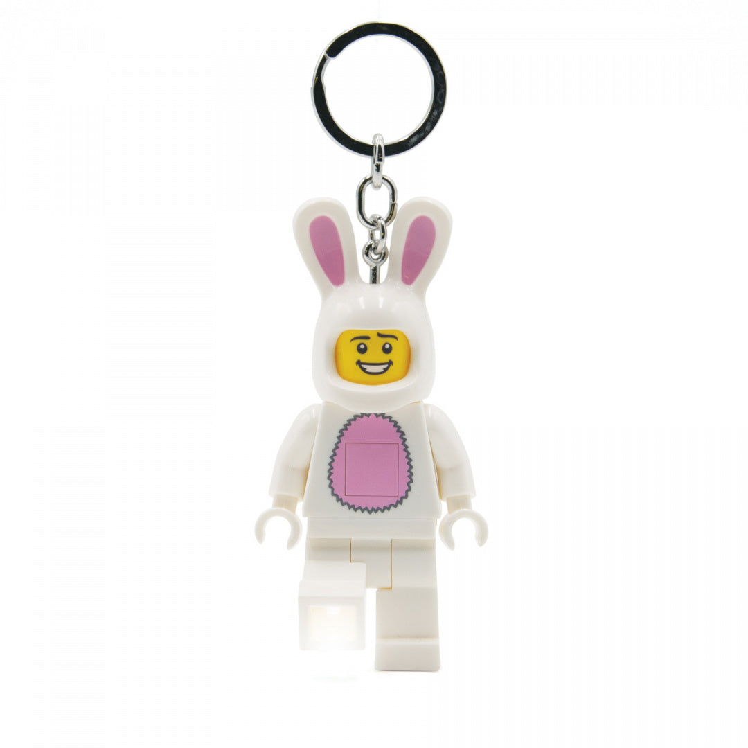 MOB brelok z latarką LEGO króliczek z białym kostiumem i różowymi uszami