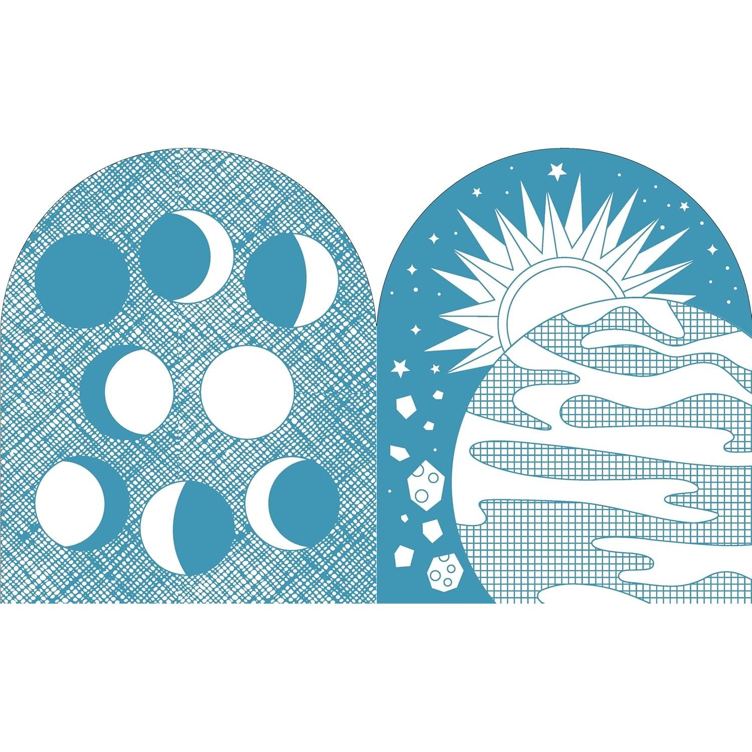 Kolorowanka kosmos dla dzieci z fazami księżyca i planetą pod gwiazdami