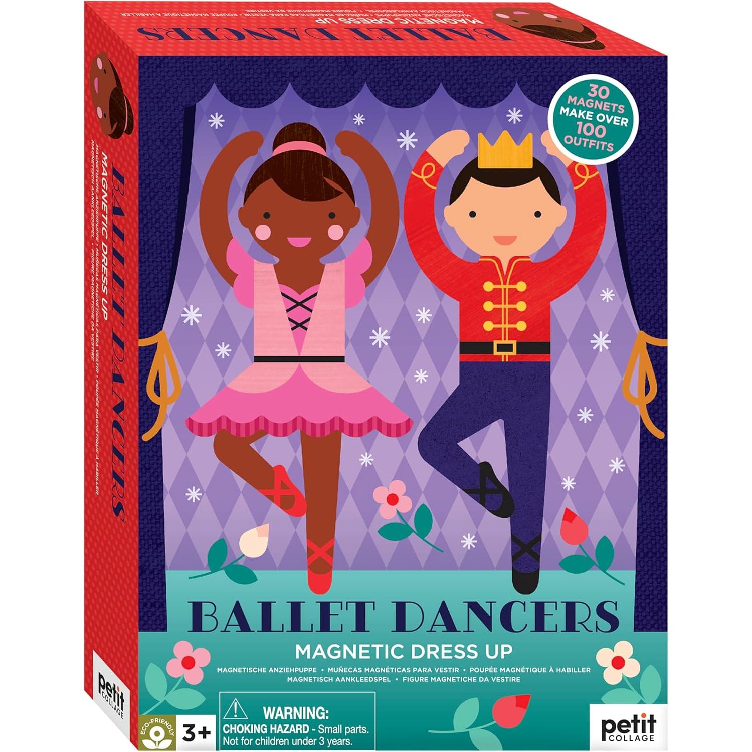 Magnetyczna układanka balet z postaciami tancerek i tancerza w kolorowych strojach