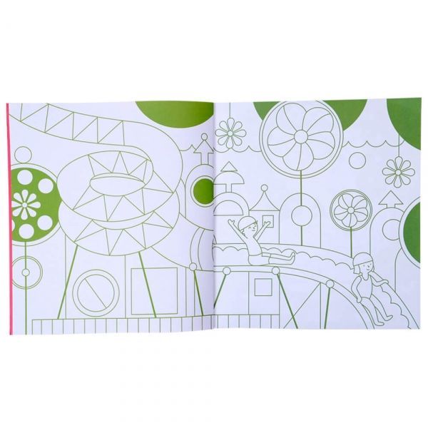 Kolorowanka przygody niebieskiego balona z obrazkami dzieci na zjeżdżalni i zabawą na świeżym powietrzu