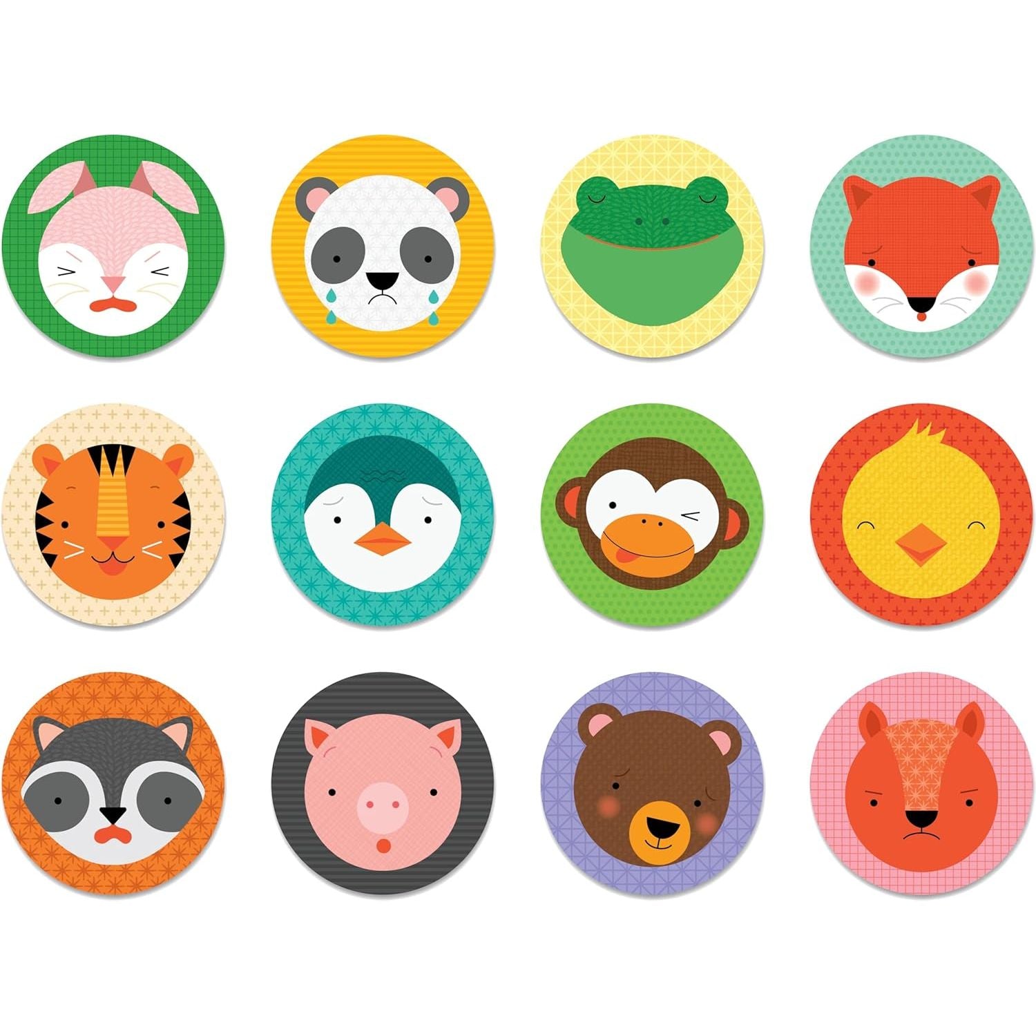 Gra memory emocje dla dzieci z kolorowymi kartami przedstawiającymi różne zwierzęce twarze