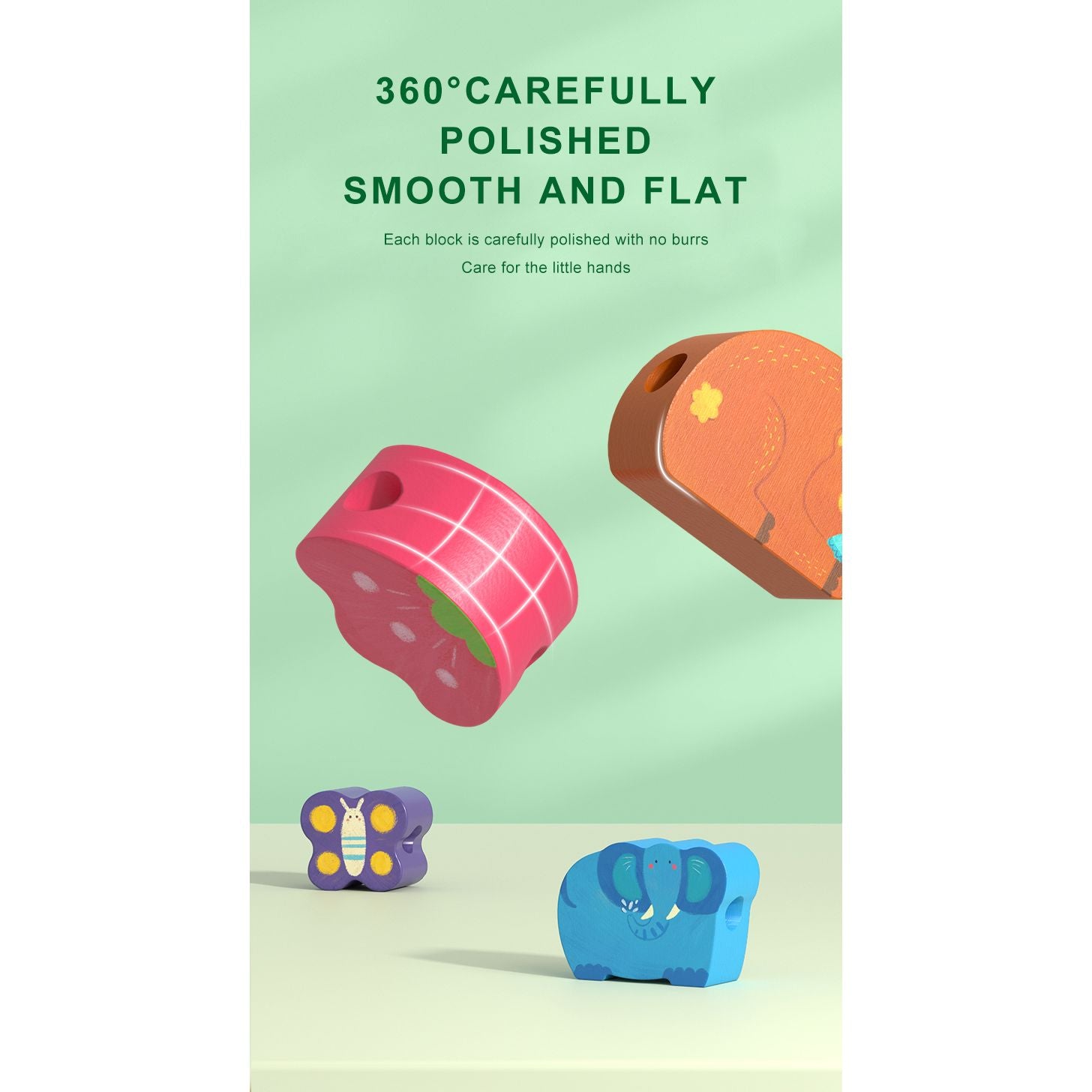 MOB zestaw do przeplatania leśne zwierzęta z drewnianymi, gładko wypolerowanymi klockami w kształcie zwierząt