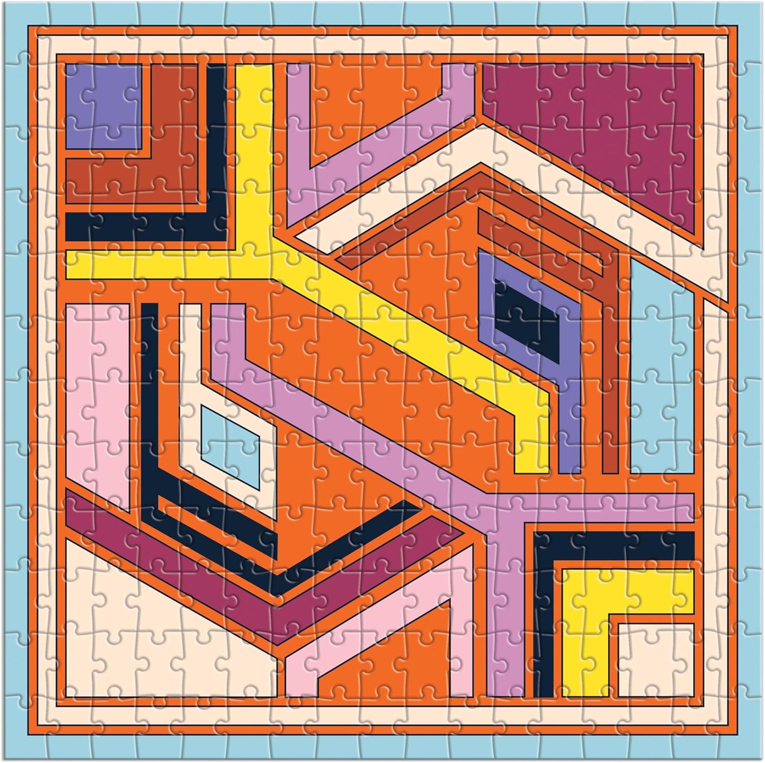 Puzzle Frank Lloyd Wright 800 elementów z abstrakcyjnym geometrycznym wzorem w jasnych kolorach