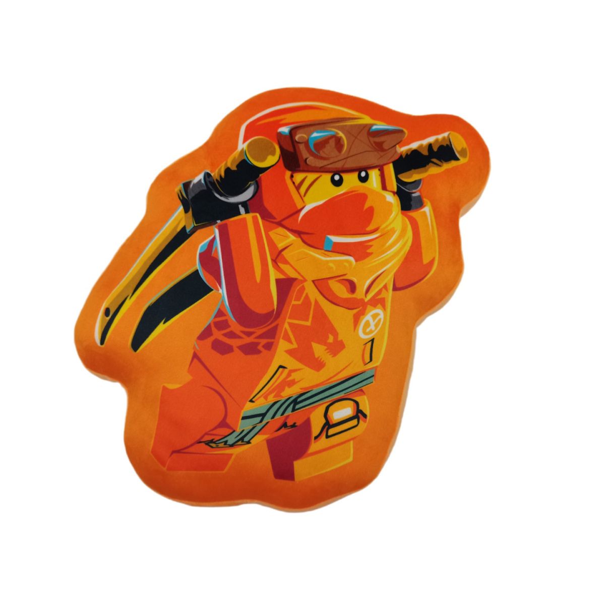 Pomarańczowa poduszka LEGO Ninjago Arin z postacią ninja w dynamicznej pozie