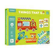 MOB magnetyczna gra pojazdy dla dzieci zestaw z kolorowymi pojazdami i elementami do układania