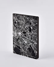 Notatnik Berlin Silver z czarno-białą mapą Berlina na okładce od BV JACOB COMPANY