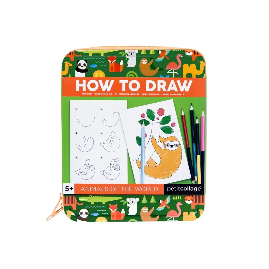 Zestaw do rysowania Yamann jak rysować zwierzęta z instrukcjami i kolorowymi ołówkami