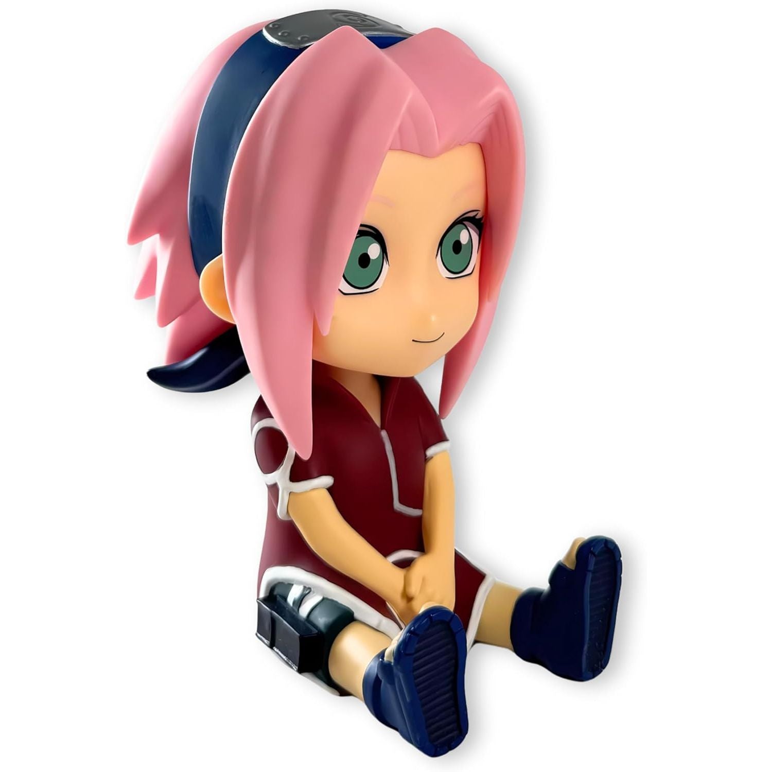 Plastoy skarbonka Naruto Sakura figurka w stylu chibi z różowymi włosami i bordowym strojem