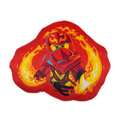 Czerwona poduszka LEGO Ninjago Kai z postacią wojownika otoczoną płomieniami