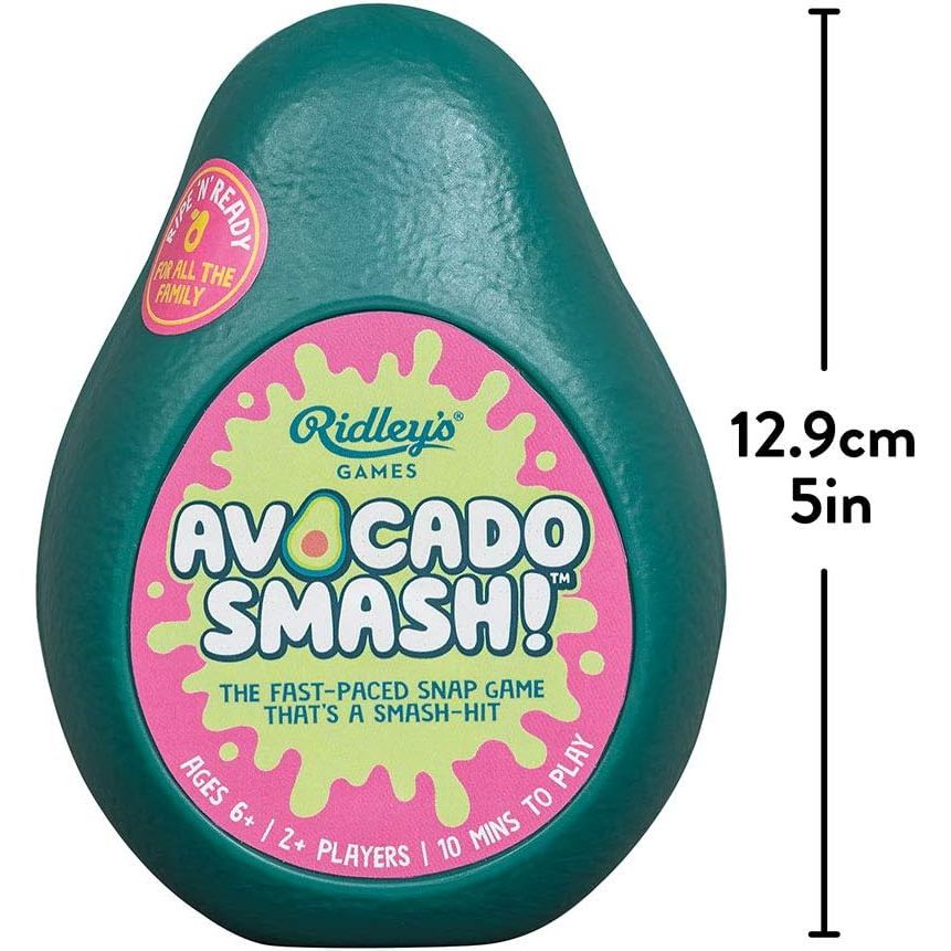 Gra karciana Avocado Smash w opakowaniu w kształcie awokado o wymiarach 12.9 cm