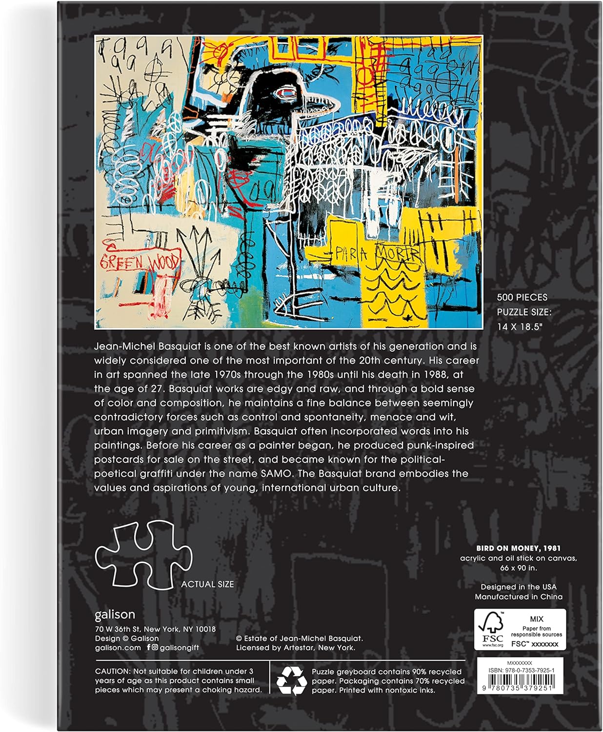 Puzzle Jean-Michel Basquiat 500 elementów z kolorową abstrakcyjną grafiką miejską