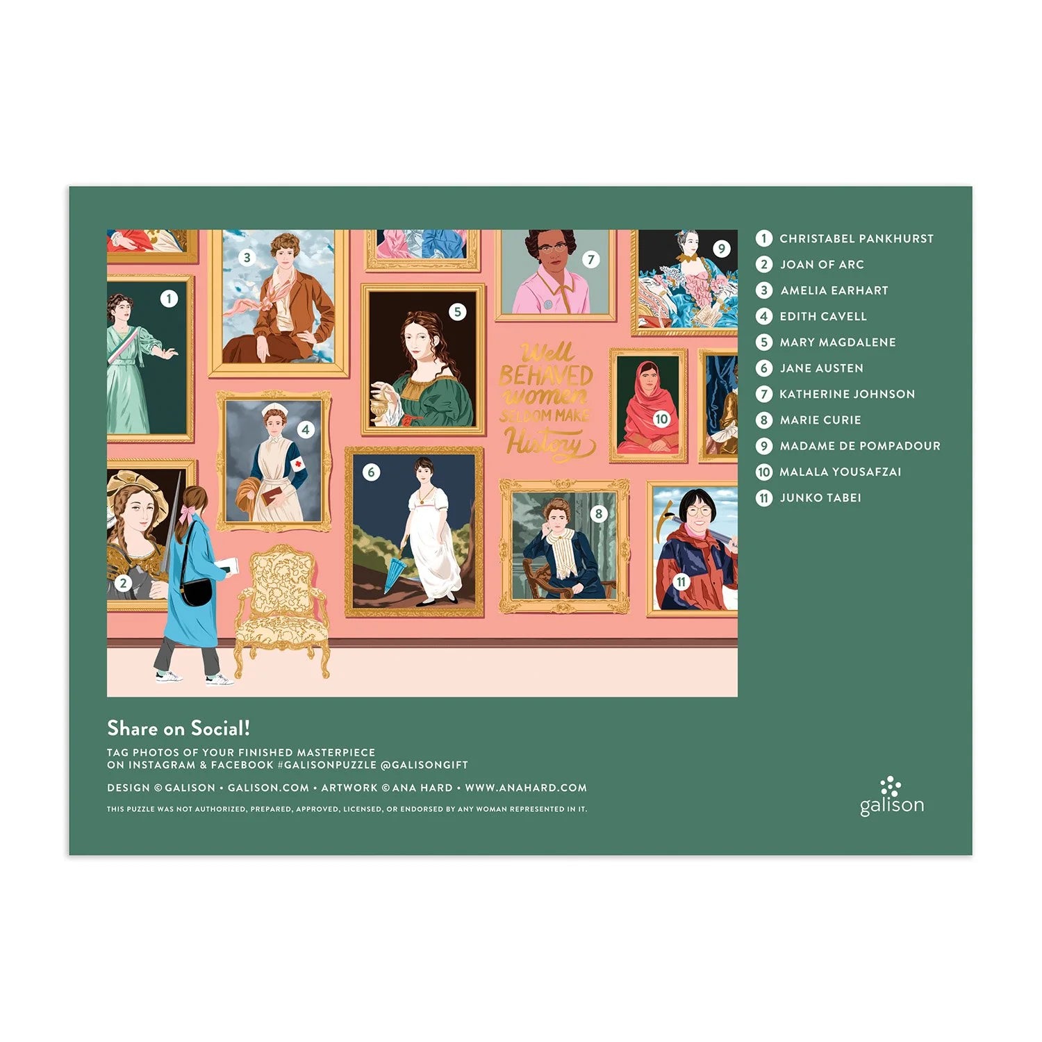 Puzzle Galison Herstory Museum 1000 elementów z portretami znanych kobiet w muzeum