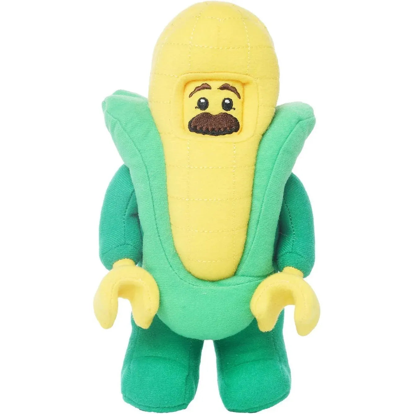 Pluszak LEGO kukurydza w kształcie ludzika LEGO z żółto-zielonym kostiumem kukurydzy