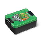 Lunchbox LEGO Ninjago z zieloną pokrywką i grafiką postaci ninja