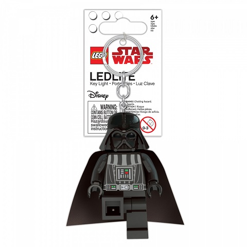 Brelok z latarką LEGO Star Wars Darth Vader w formie figurki z czarną peleryną i kółkiem na klucze