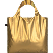 torba LOQI złota błyszcząca ekologiczna torba na ramię z szerokimi uchwytami